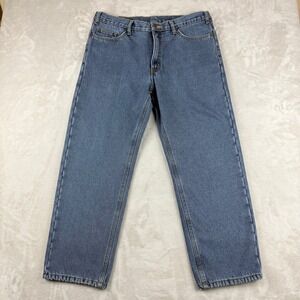 Rugged Wear Jeans Mens 36x30(28.25) Blue Fleece Lined Straight Leg Warm Workwear